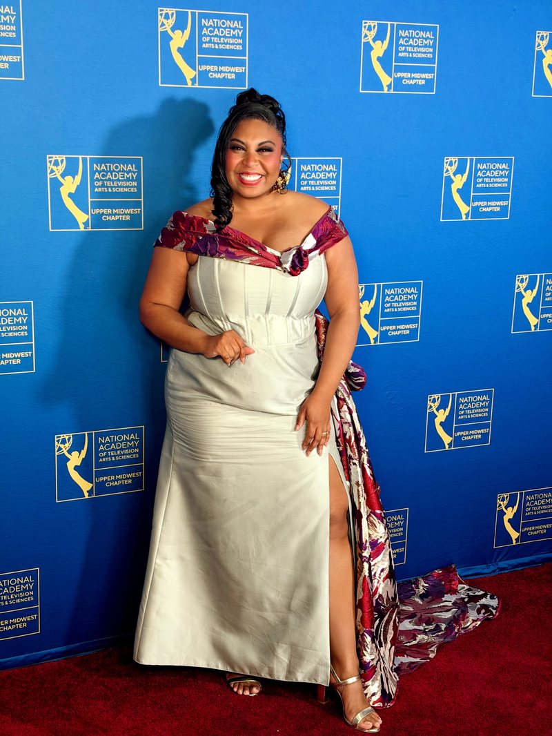 Alexis on the red carpet at the Upper Midwest Emmys